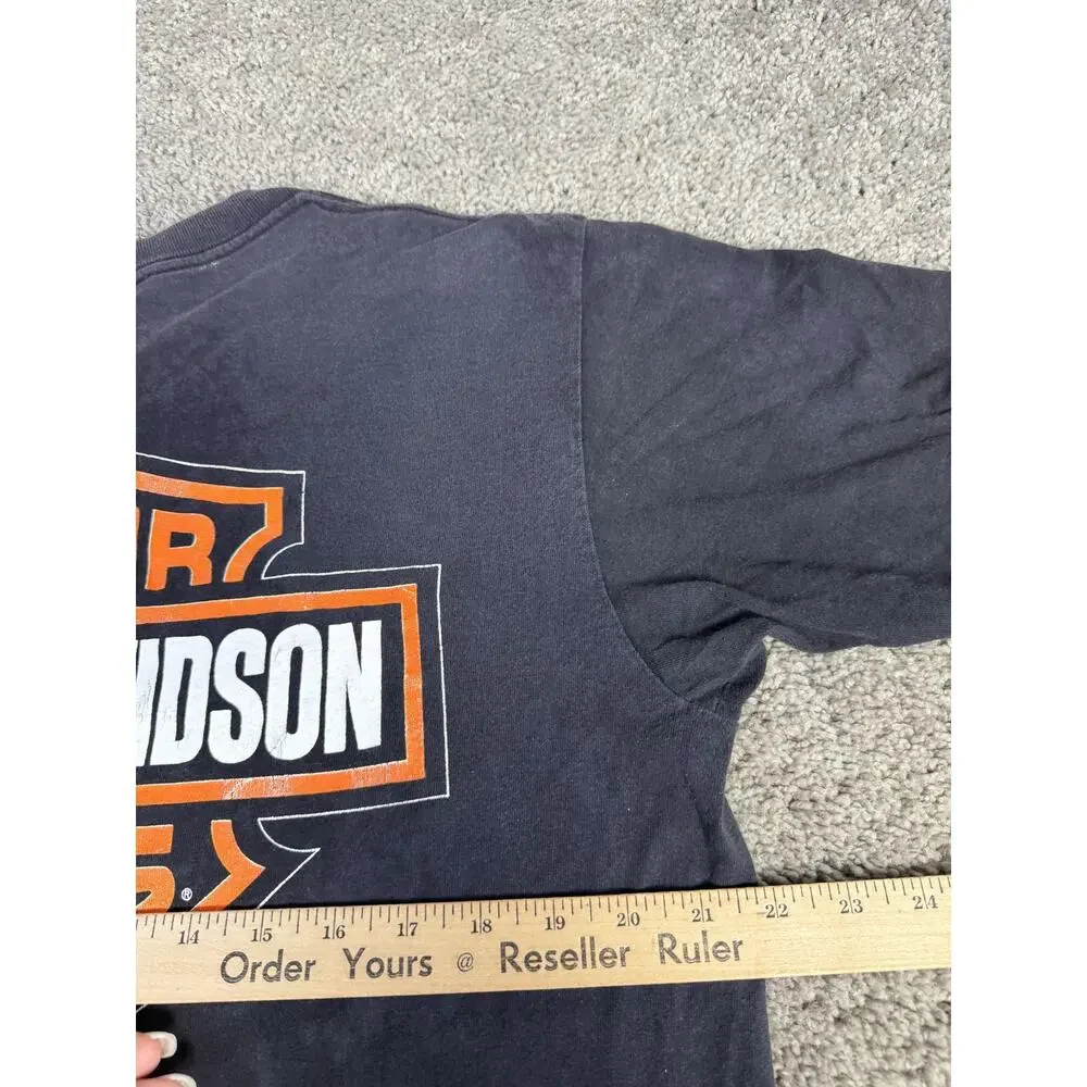 Vintage 90s Harley Davidson Shirt Mens Large Black RULES Screaming Eagle Faded